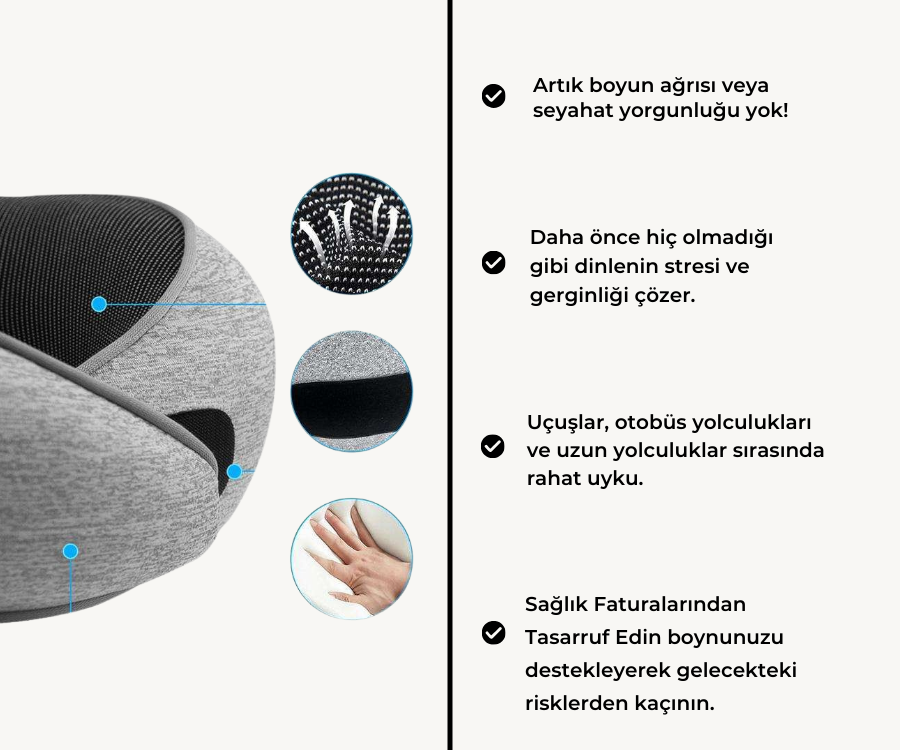 Pillowen boyun destekli seyahat yastığı