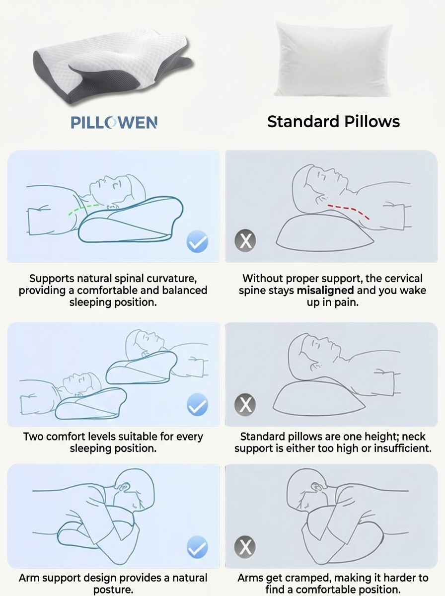 Pillowen Visco Pillow with Neck Support