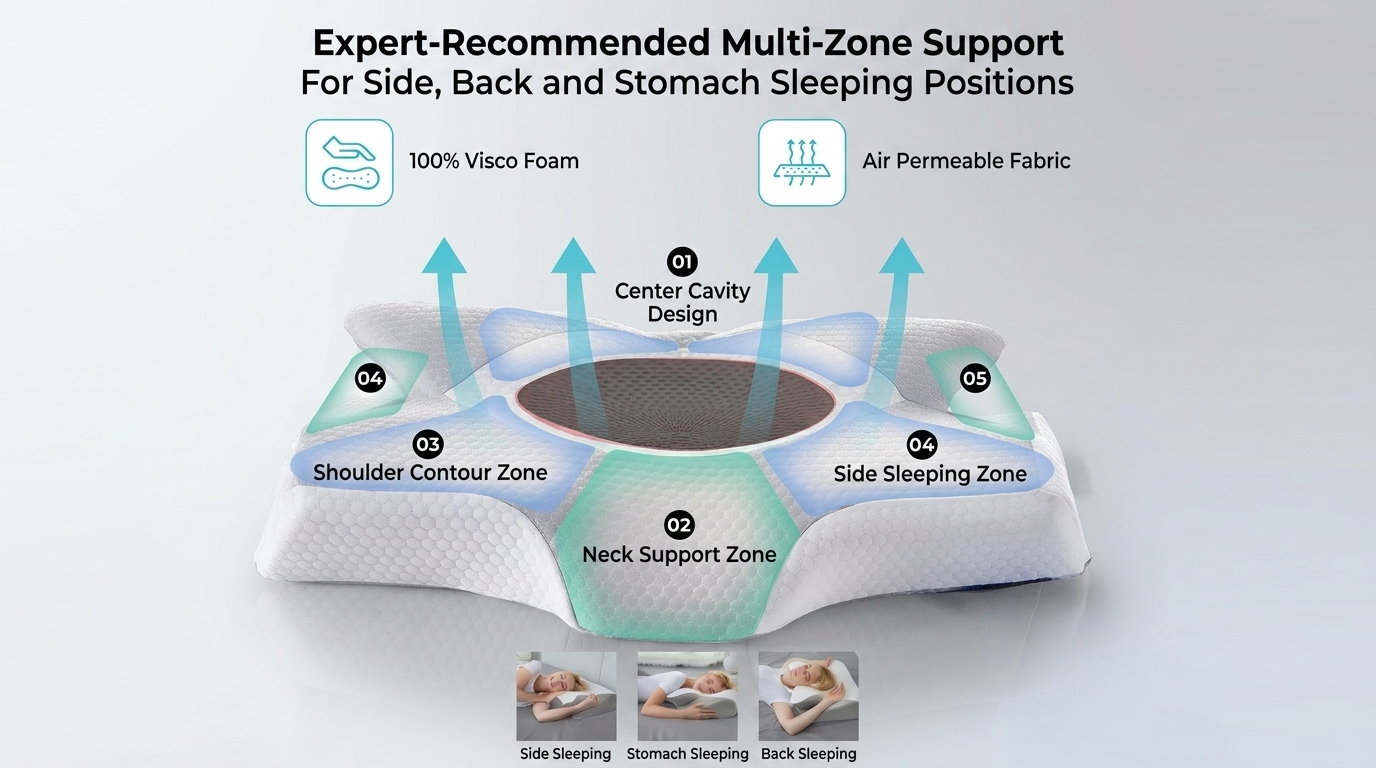 Pillowen Visco Pillow with Neck Support