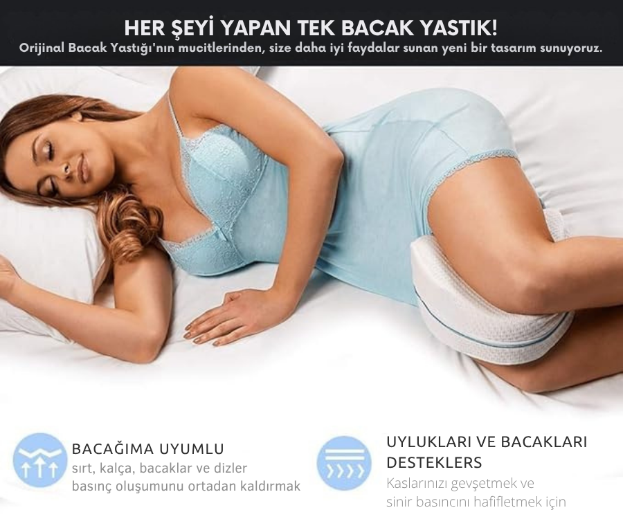 Pillowen® Bacak Arası Yan Yatış Yastığı