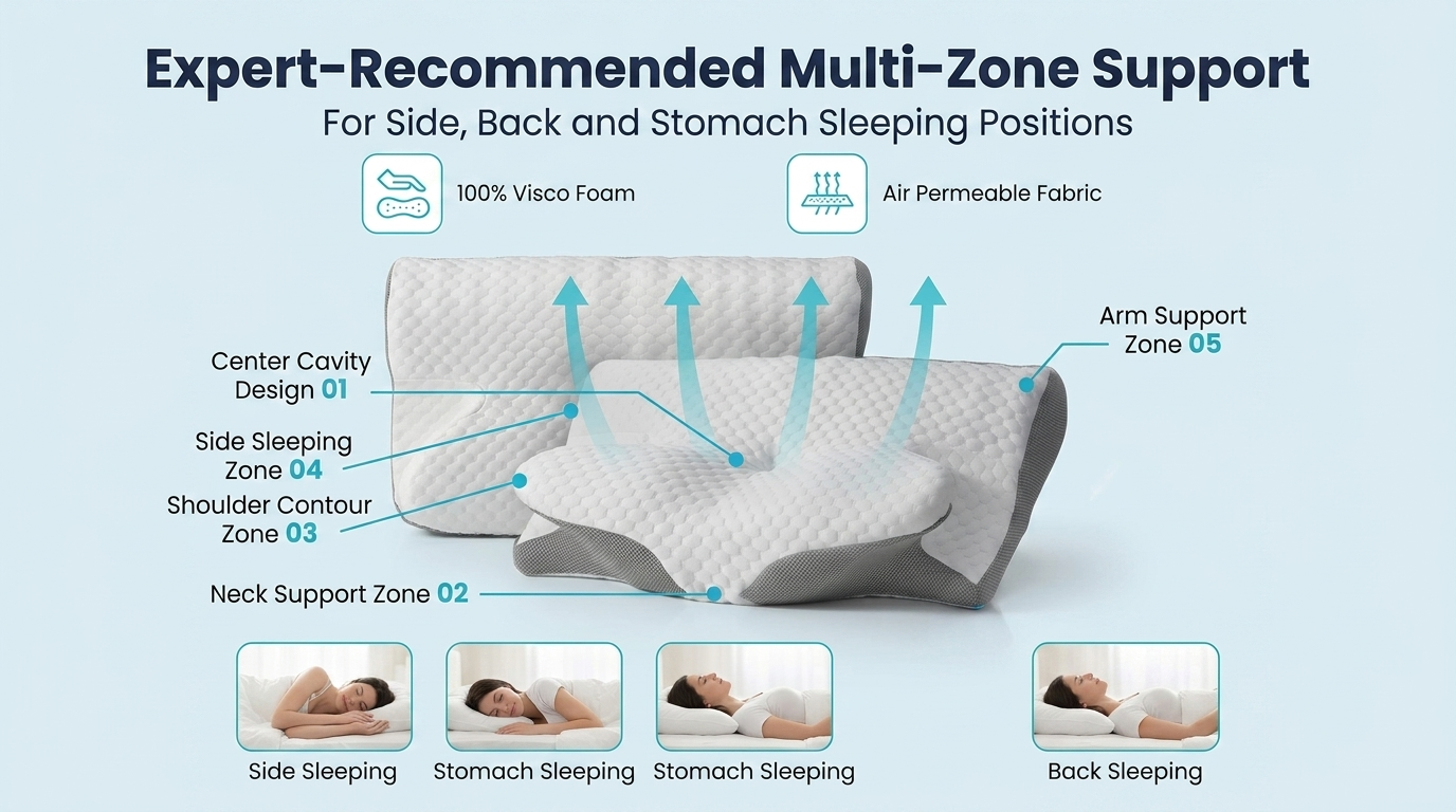 Pillowen Visco Pillow with Neck Support