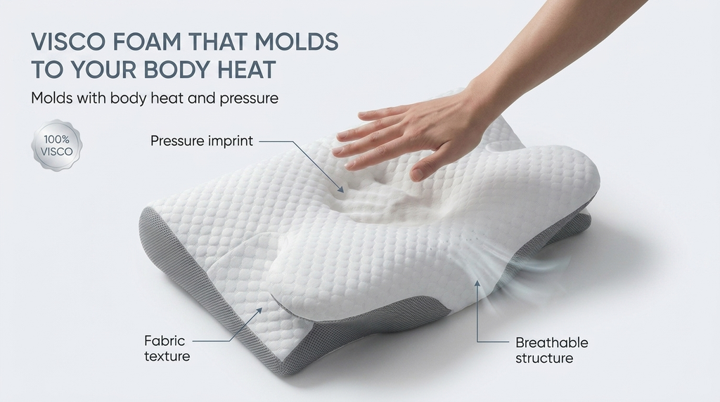 Pillowen Visco Pillow with Neck Support