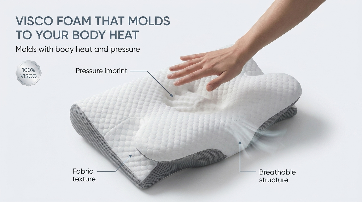 Pillowen Visco Pillow with Neck Support