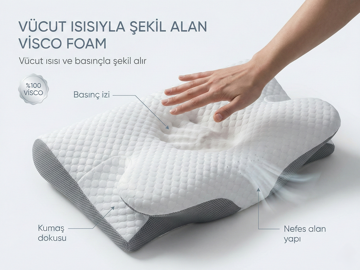 Pillowen Boyun Destekli Visco Yastık